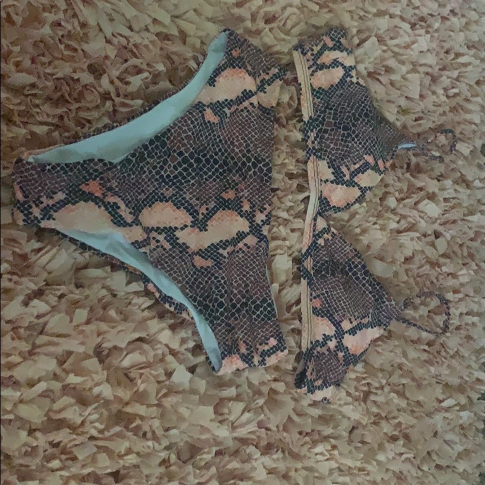 Snake skin coral swimwear